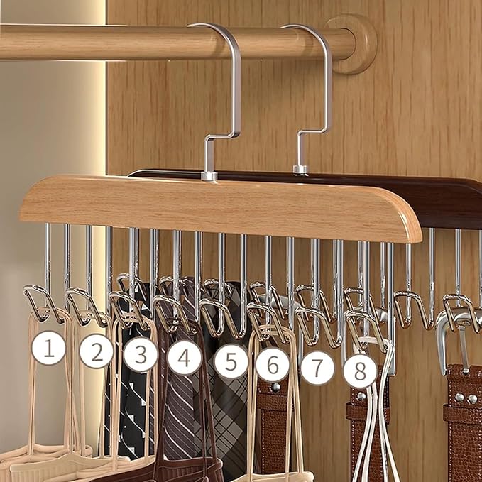Multifunctional wooden hanger