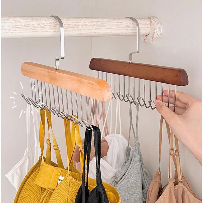 Multifunctional wooden hanger