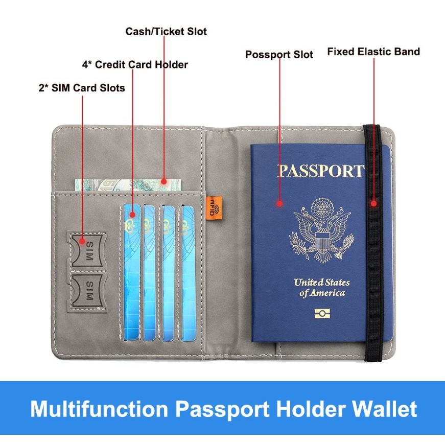 RFID Travel Passport Holder Wallet
