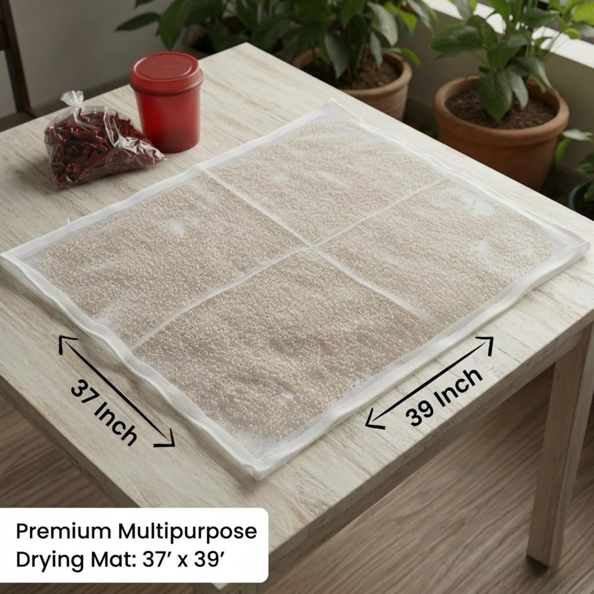 Universal Hygienic Sun Drying Mat for Masala, Haldi, Rice and more