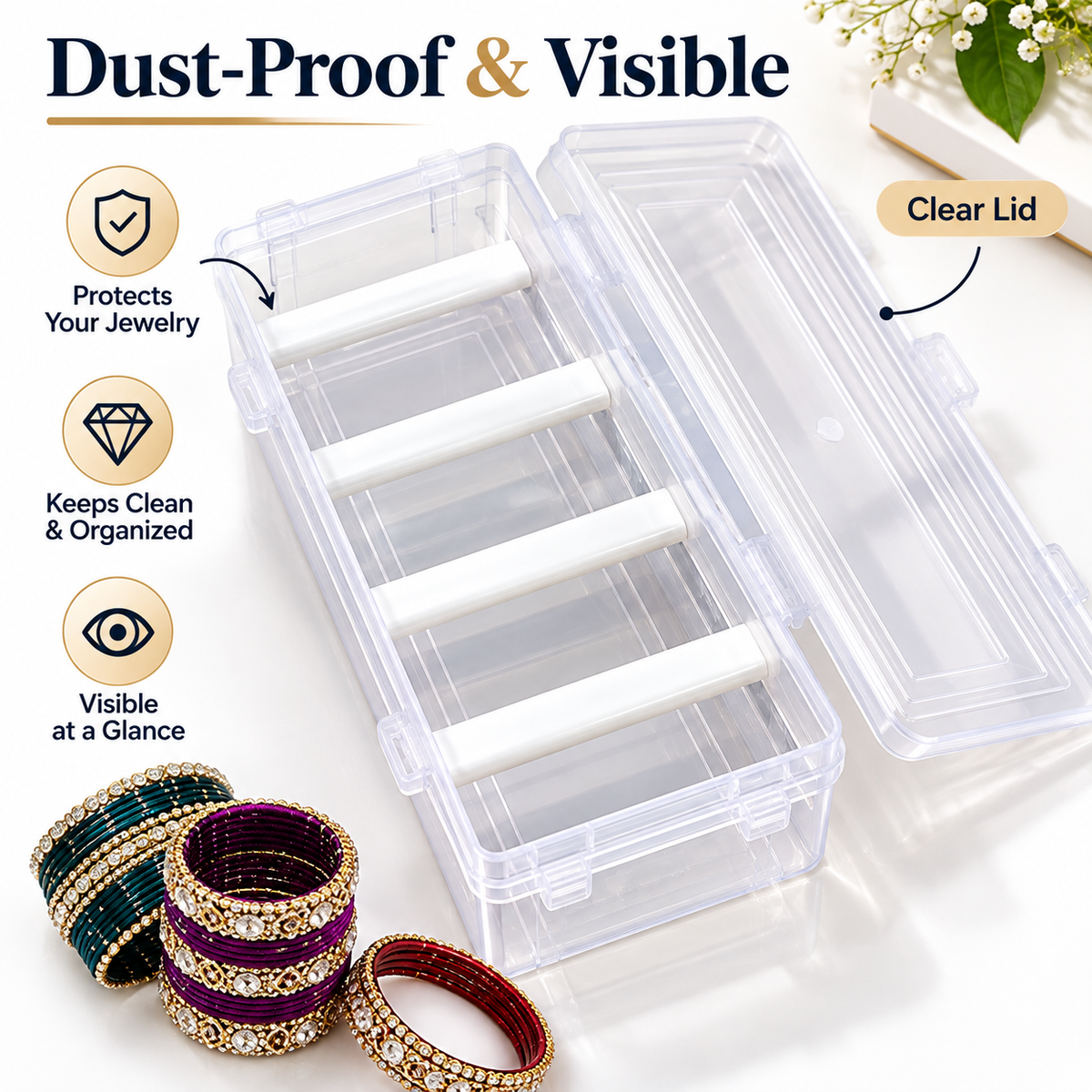 Portable bangles Organizer Grid Box