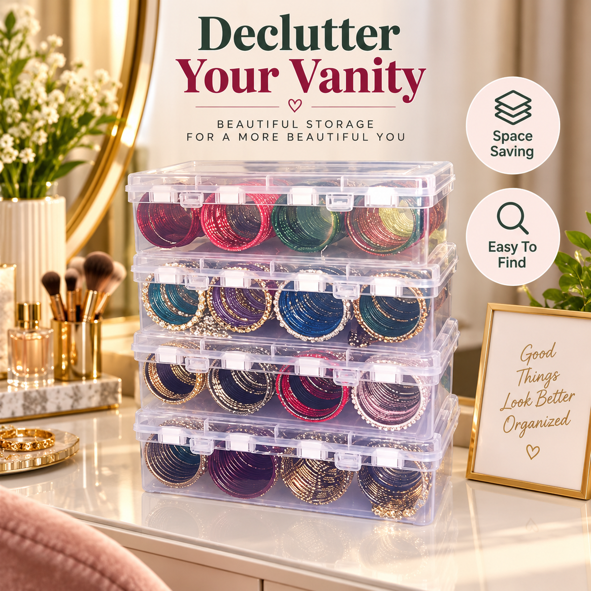 Portable bangles Organizer Grid Box