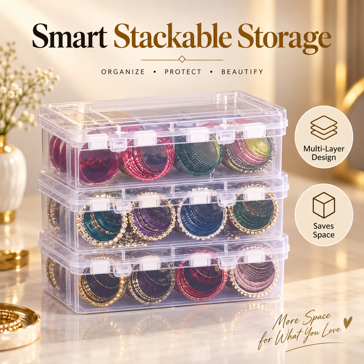 Portable bangles Organizer Grid Box