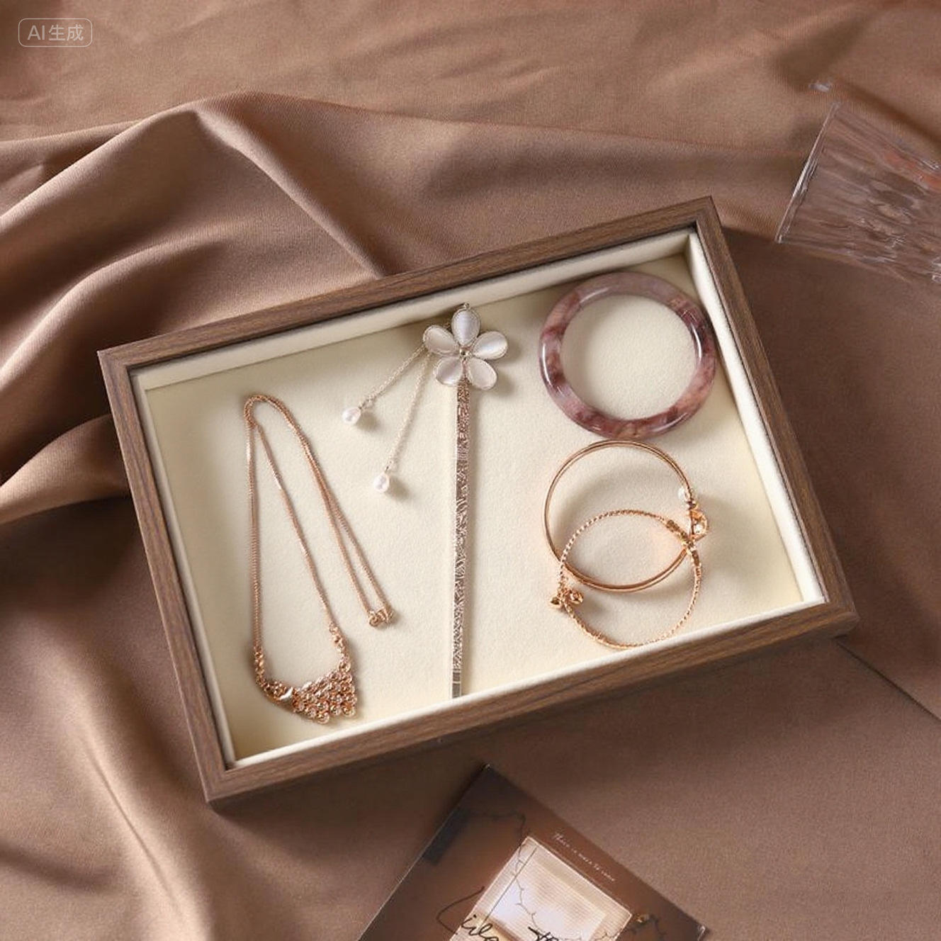Luxury Wooden Jewelry Box With 3 Drawers