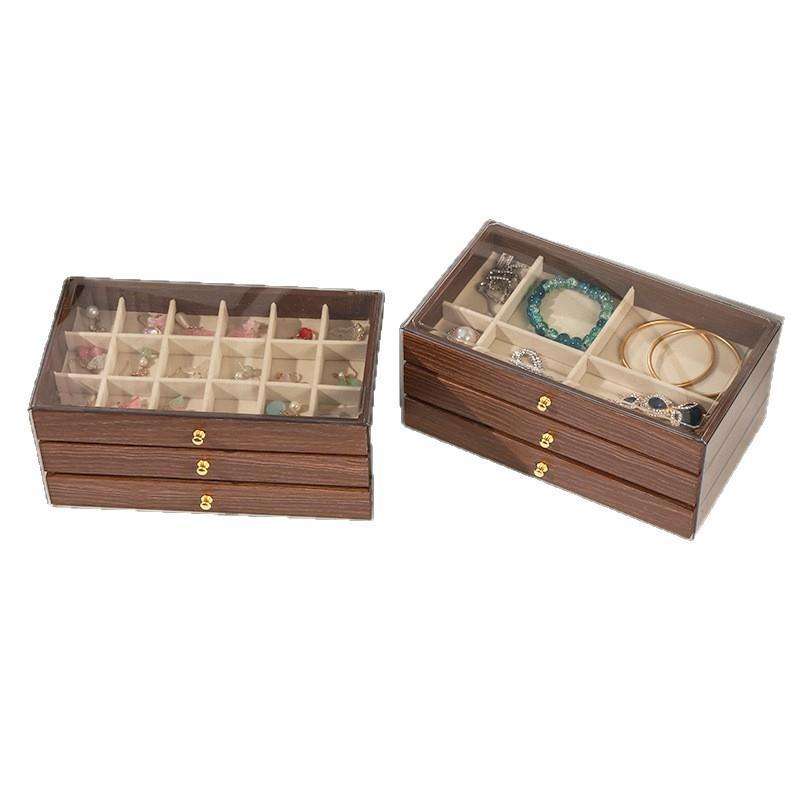 Luxury Wooden Jewelry Box With 3 Drawers