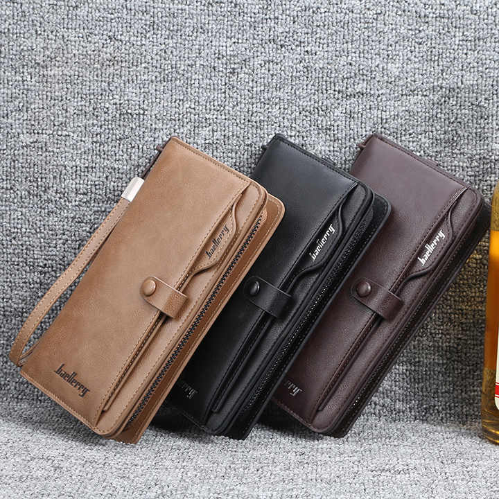 Men's Large Capacity PU Leather Mobile Phone Wallet