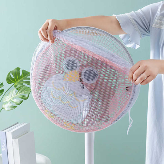 Summer Washable Dust-Proof Cartoon Round Electric Fan Guard Cover