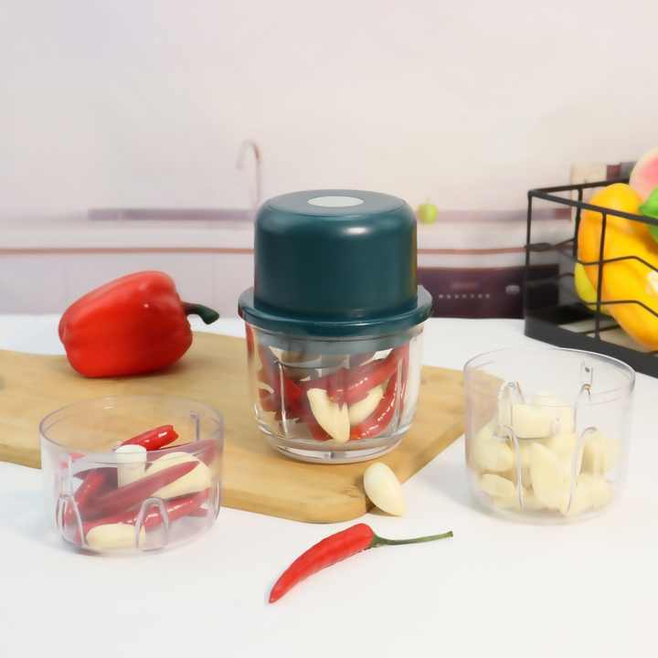 Rechargeable Electric Grinder 6-Blades Vegetables Cutter