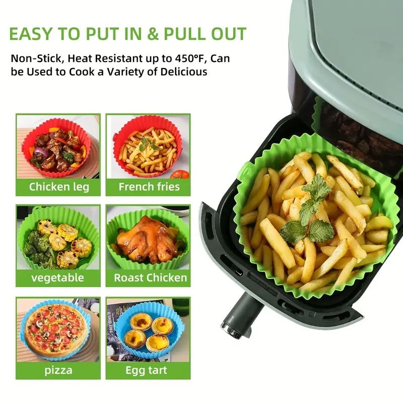 Non-stick Heat Resistant Round Air Fryer Silicone Liners