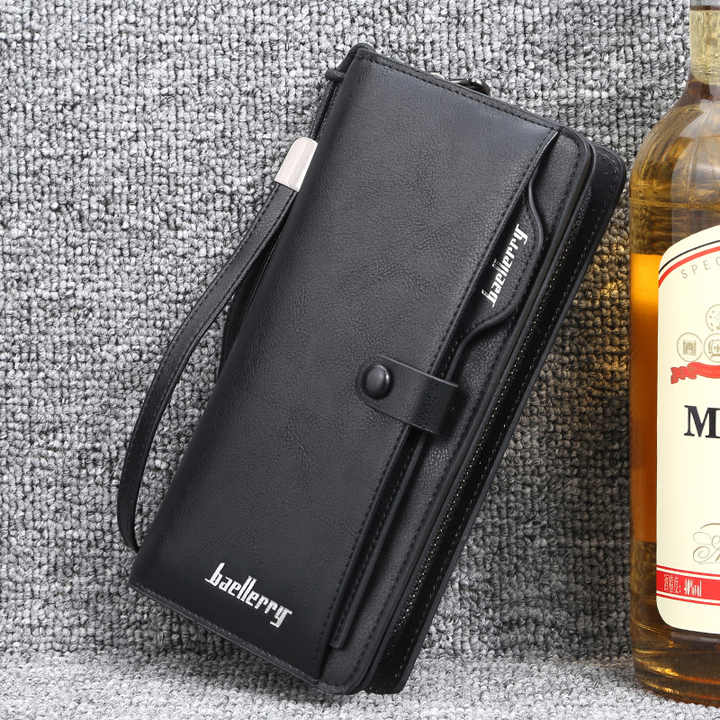 Men's Large Capacity PU Leather Mobile Phone Wallet