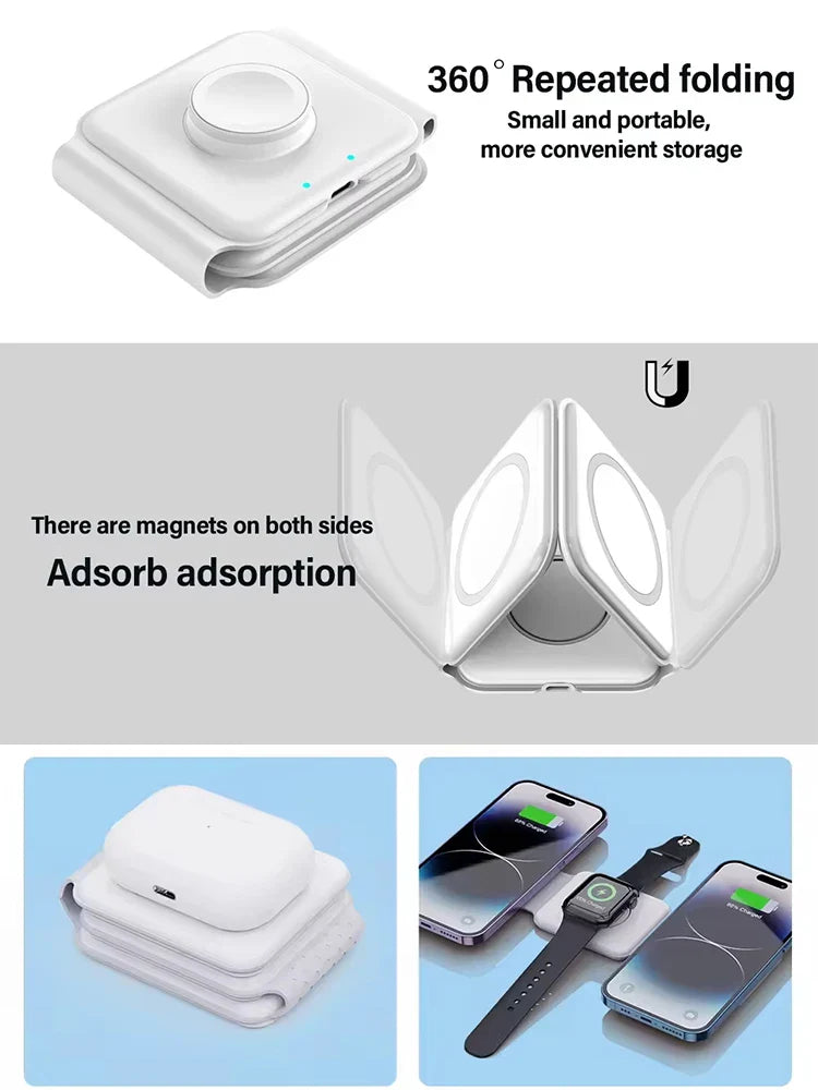 3 in 1 Foldable Magnetic Magsafe Wireless Charging Station