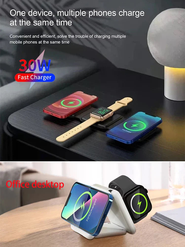 3 in 1 Foldable Magnetic Magsafe Wireless Charging Station