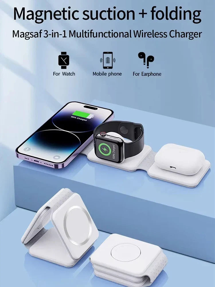 3 in 1 Foldable Magnetic Magsafe Wireless Charging Station
