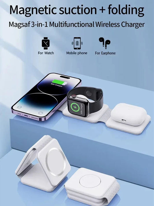 3 in 1 Foldable Magnetic Magsafe Wireless Charging Station