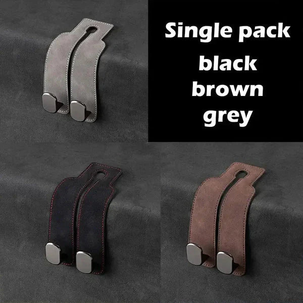 Car Headrest Organizer Premium Leather Hook