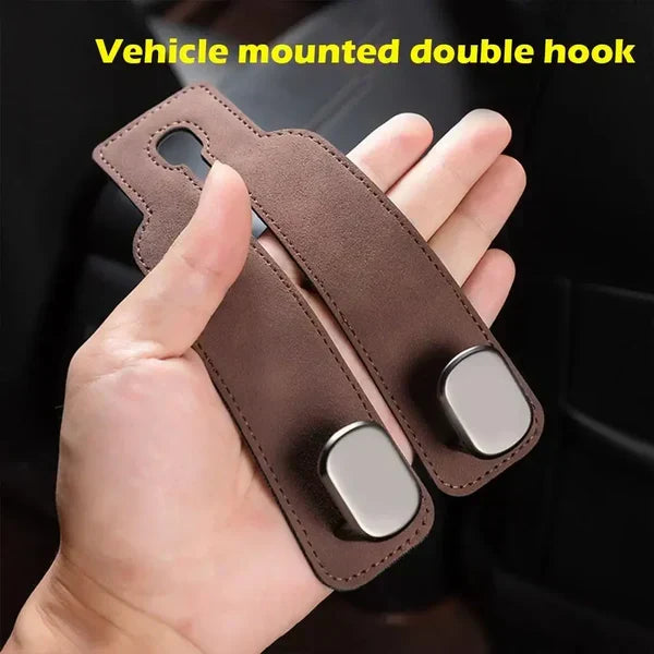 Car Headrest Organizer Premium Leather Hook