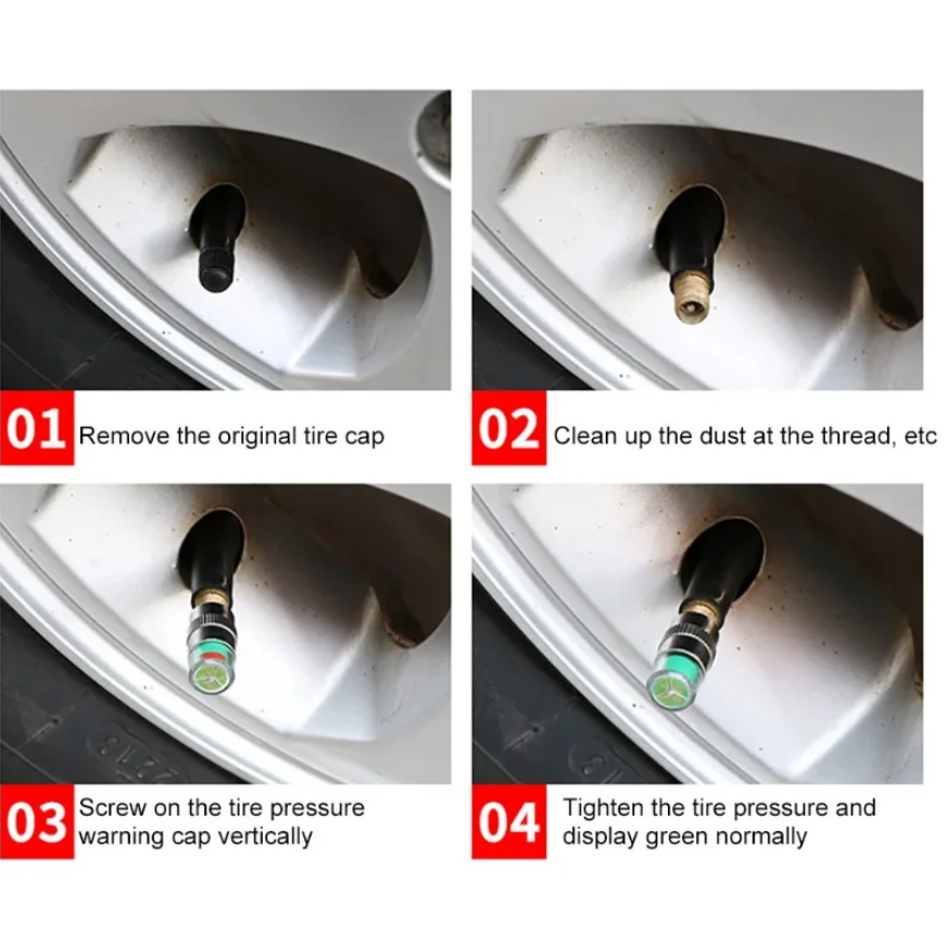 Cars Tire Air Pressure Monitor Caps ( Pack of 4 )