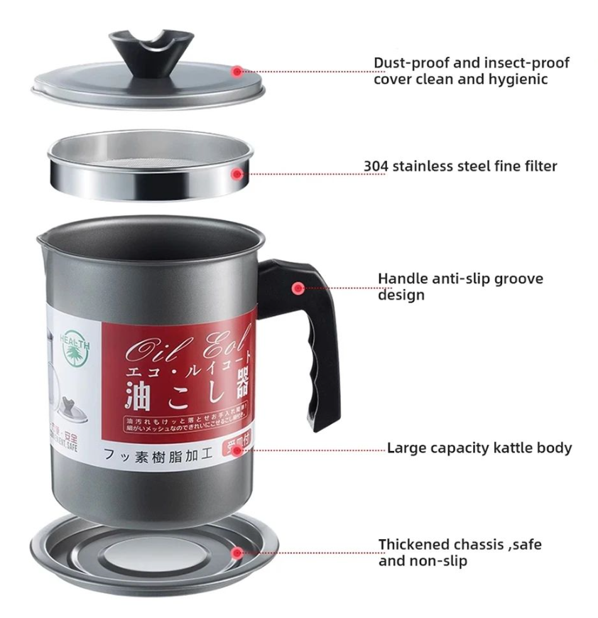 1.4L Stainless Steel Oil Filter Pot