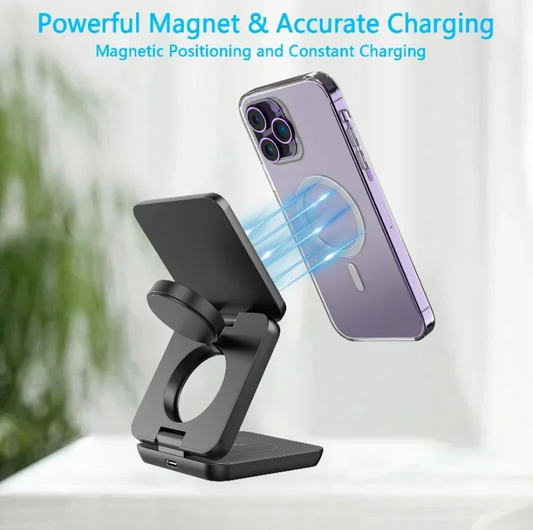 3 in 1 Foldable Magnetic Magsafe Wireless Charging Station