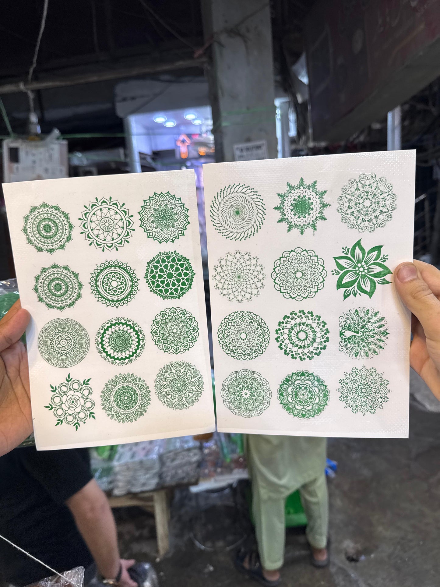 Removable Green tattoos for independence day