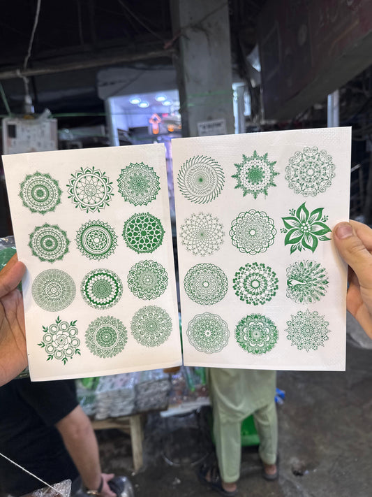Removable Green tattoos for independence day