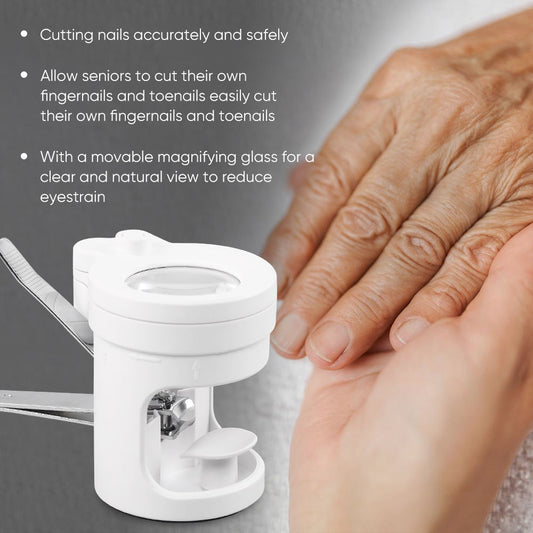 Portable Nail Clipper with Magnifying Glass and LED Light
