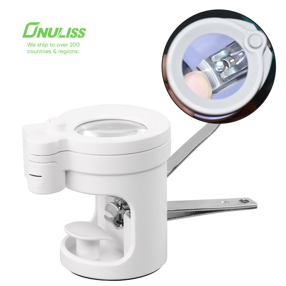 Portable Nail Clipper with Magnifying Glass and LED Light
