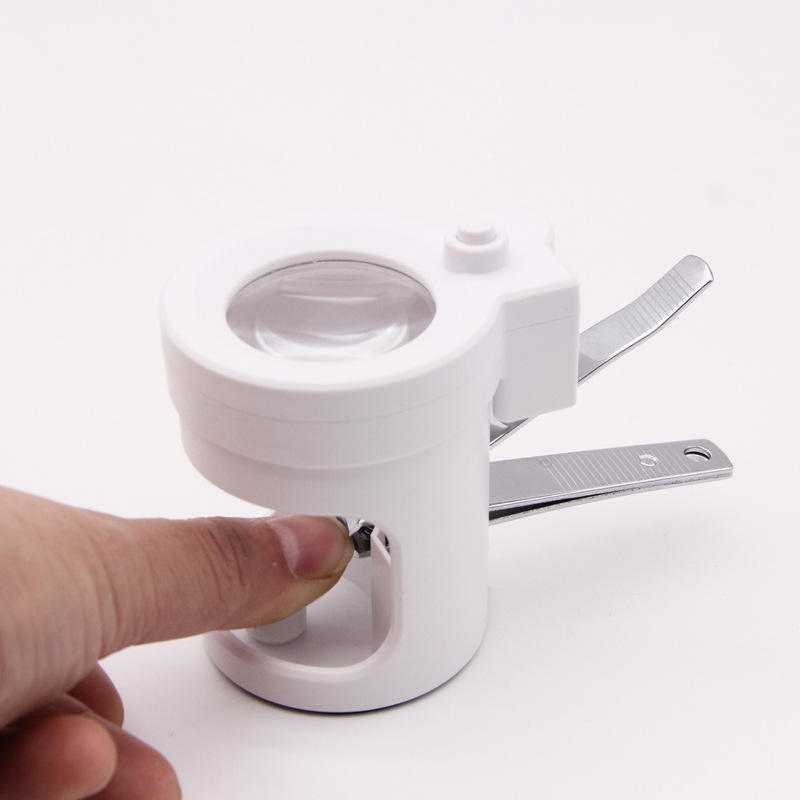 Portable Nail Clipper with Magnifying Glass and LED Light