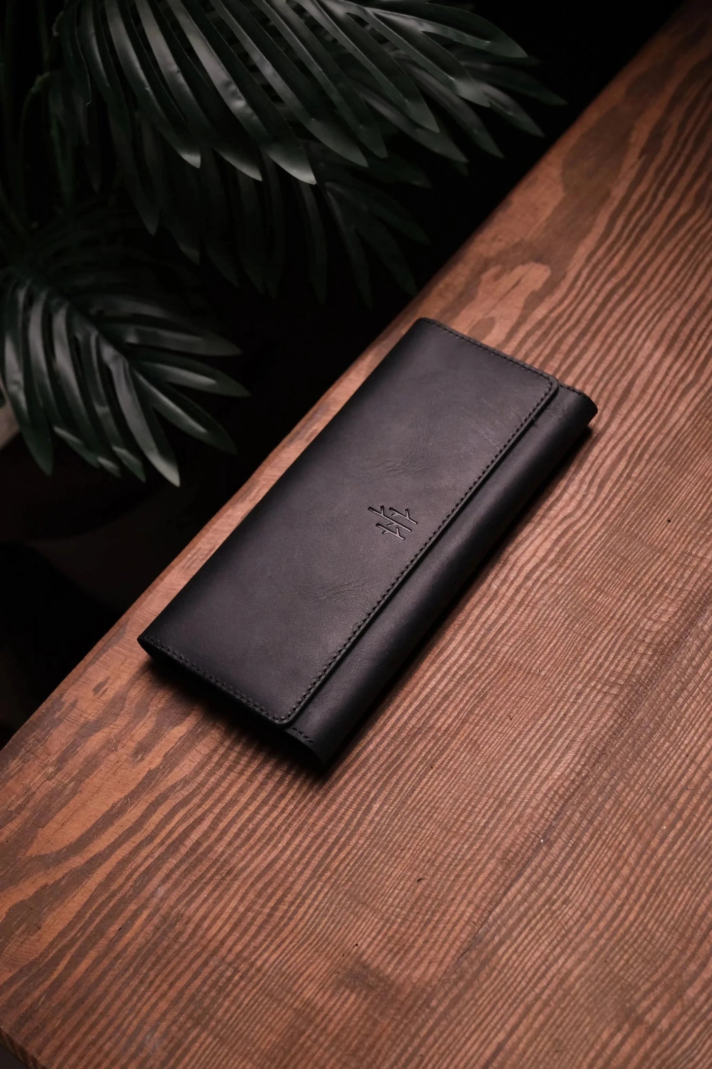 Handmade leather phone wallet